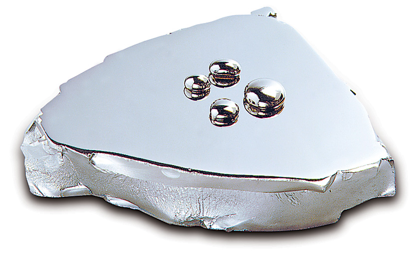 A piece of liquid metal alloy 