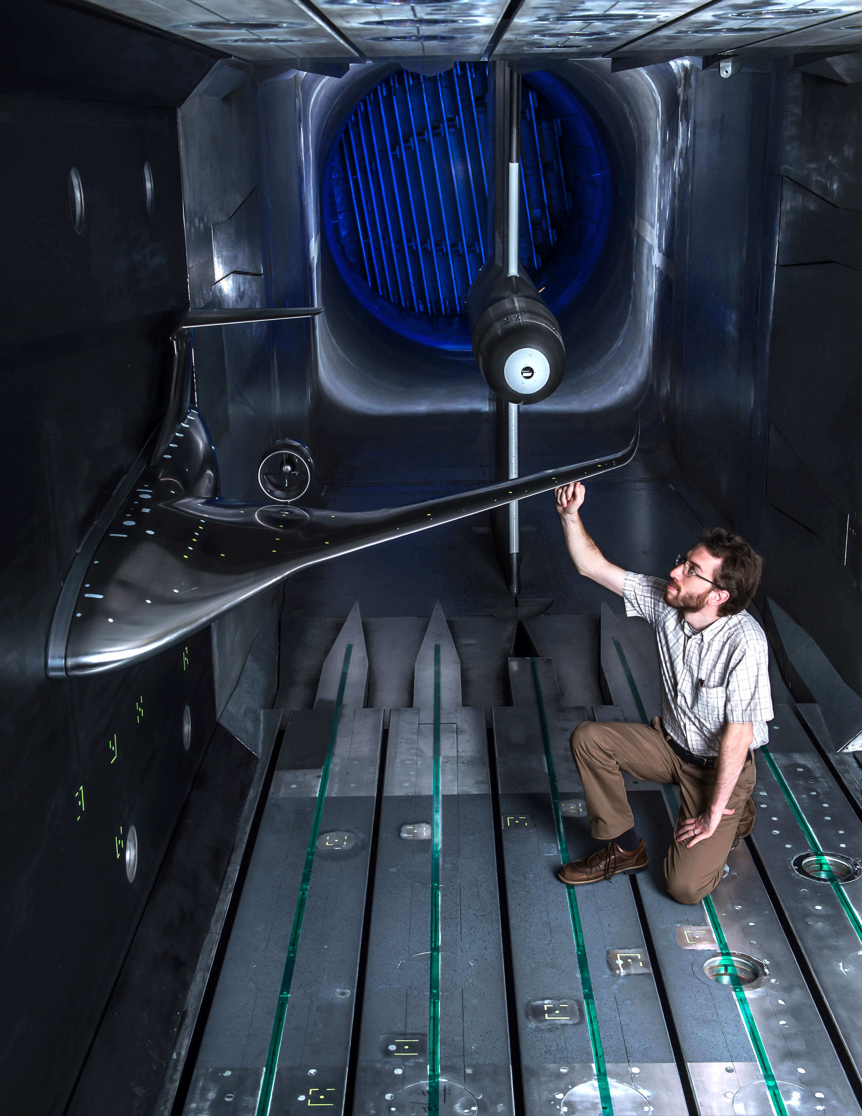 Testing small scale new wing concepts NASA's National Transonic Facility.