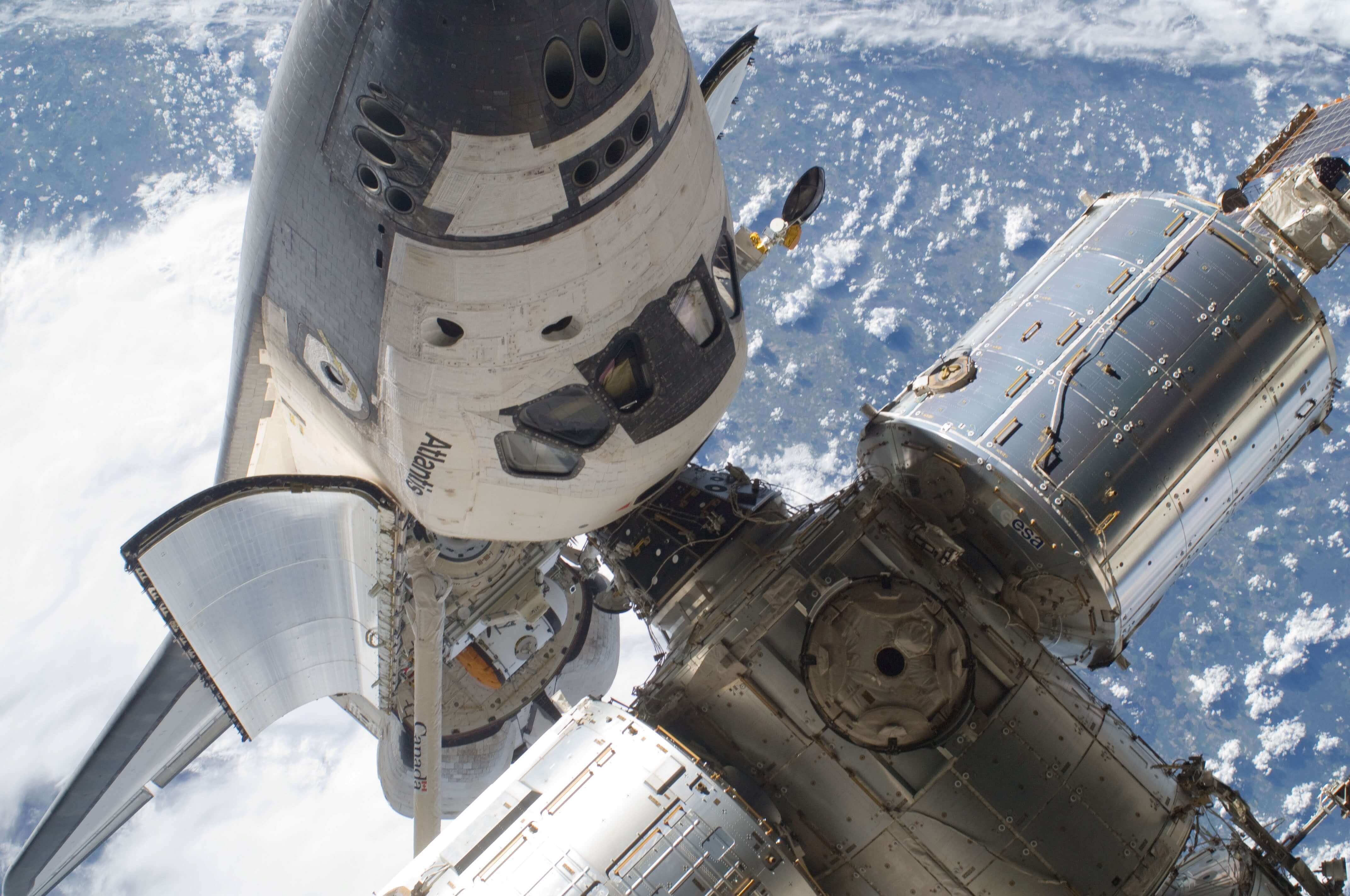 NASA's space station and docking technology being used in space.
