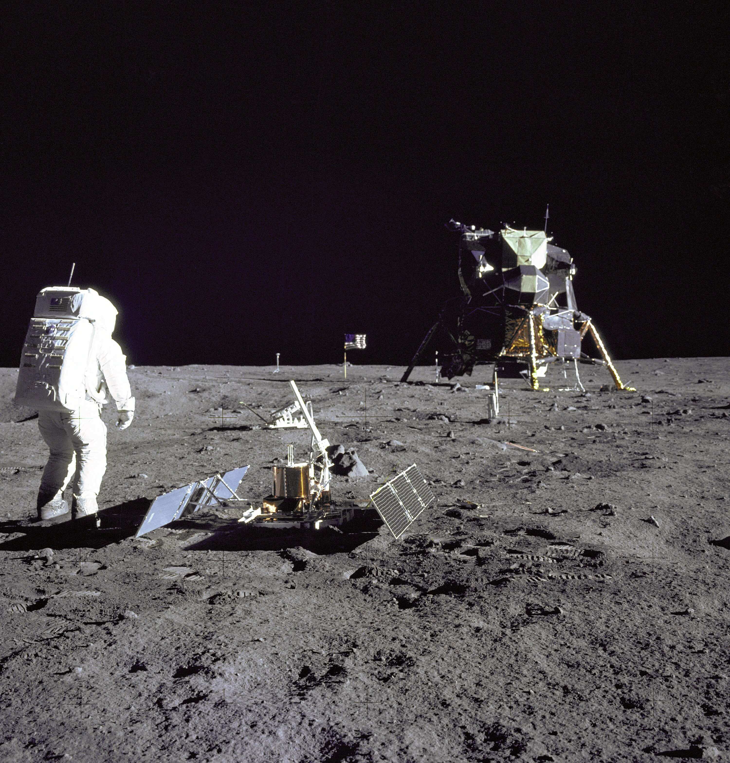 Apollo astronauts on the surface of the moon