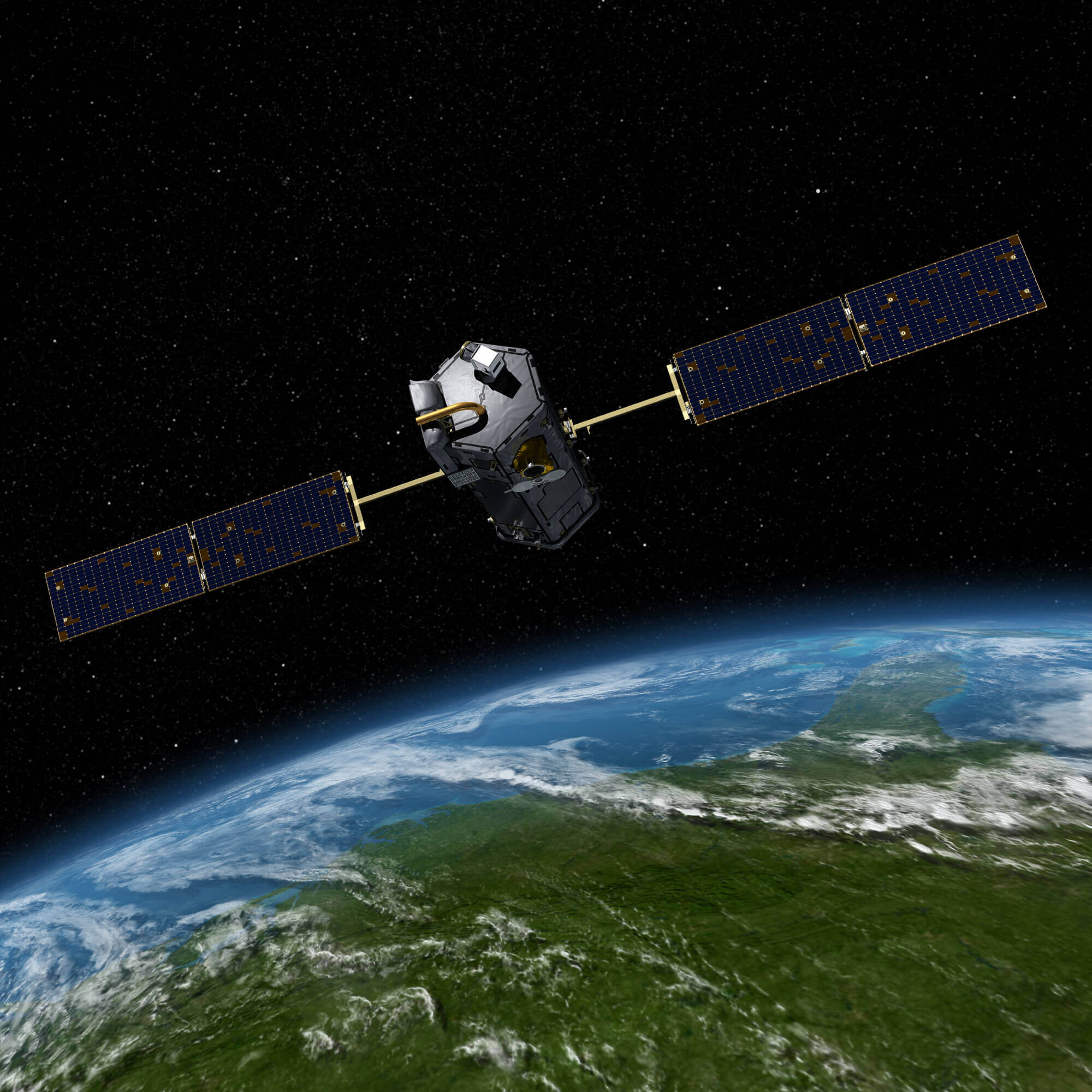 NASA's Orbiting Carbon Observatory-2 satellite depicted in orbit