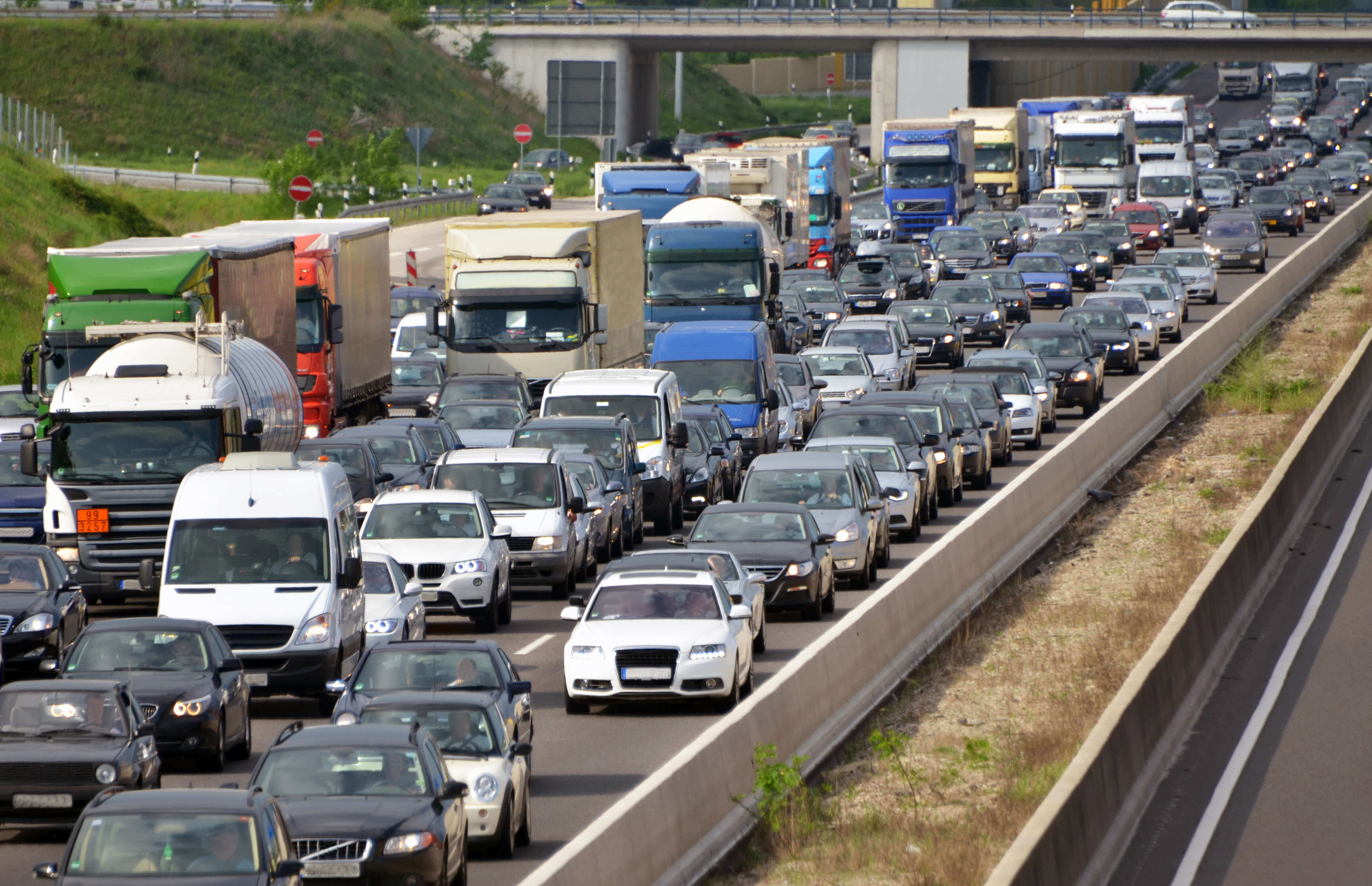 Traffic jam on the highway
