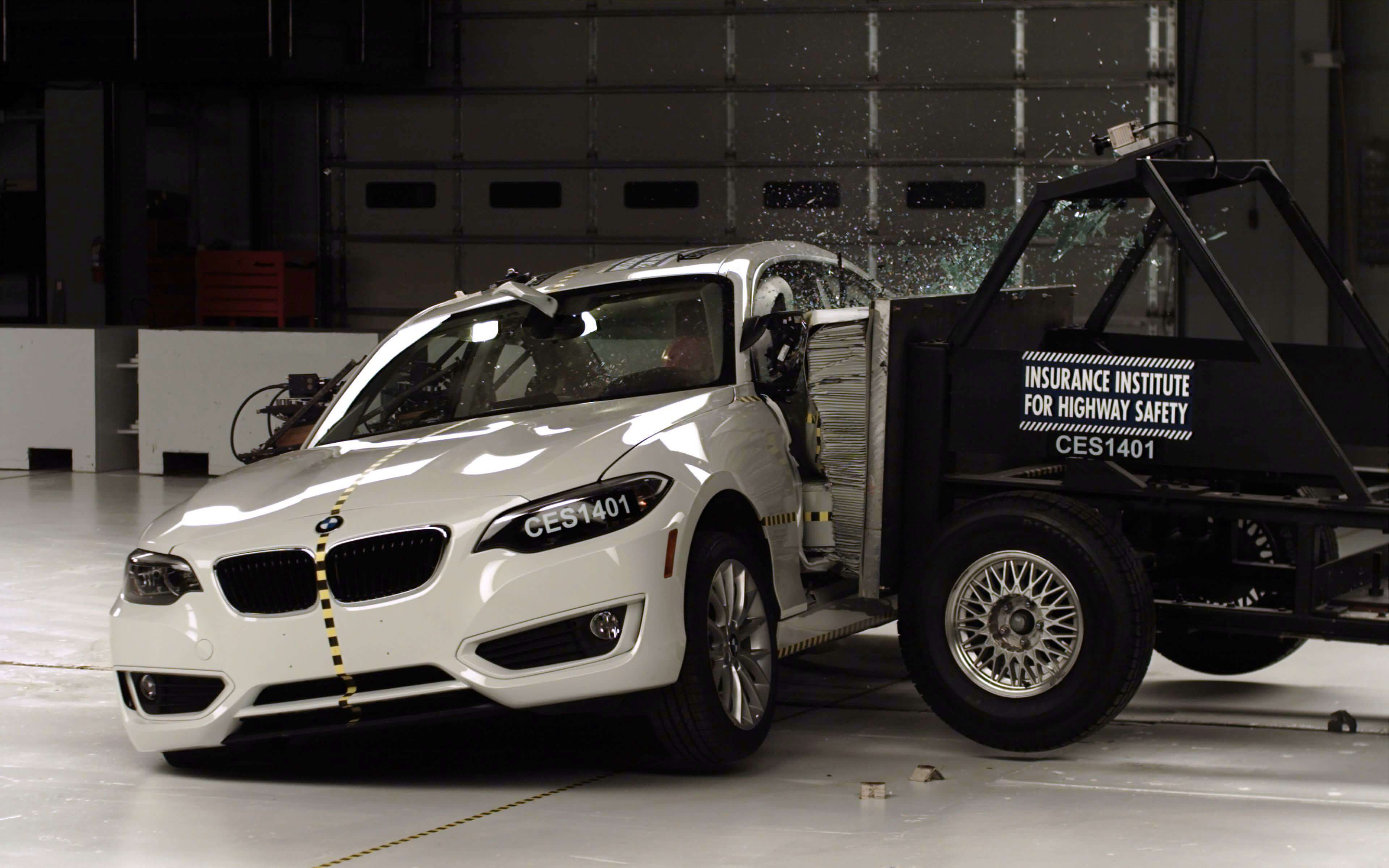 Car crash test in progress