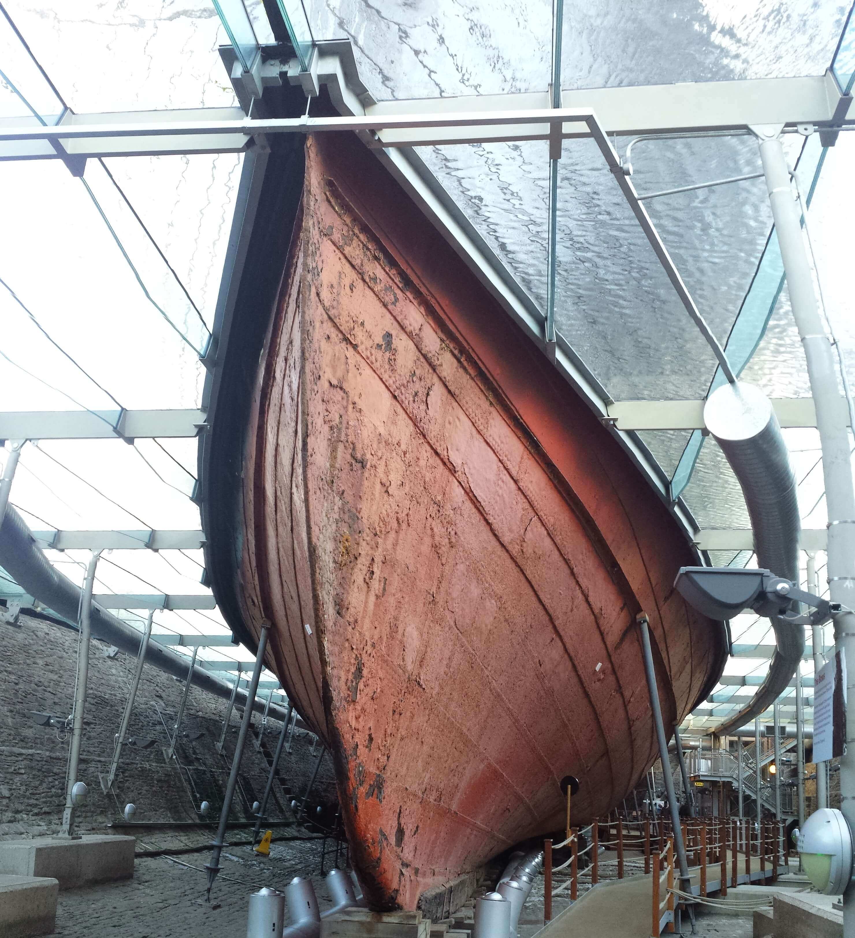 Large ship on display