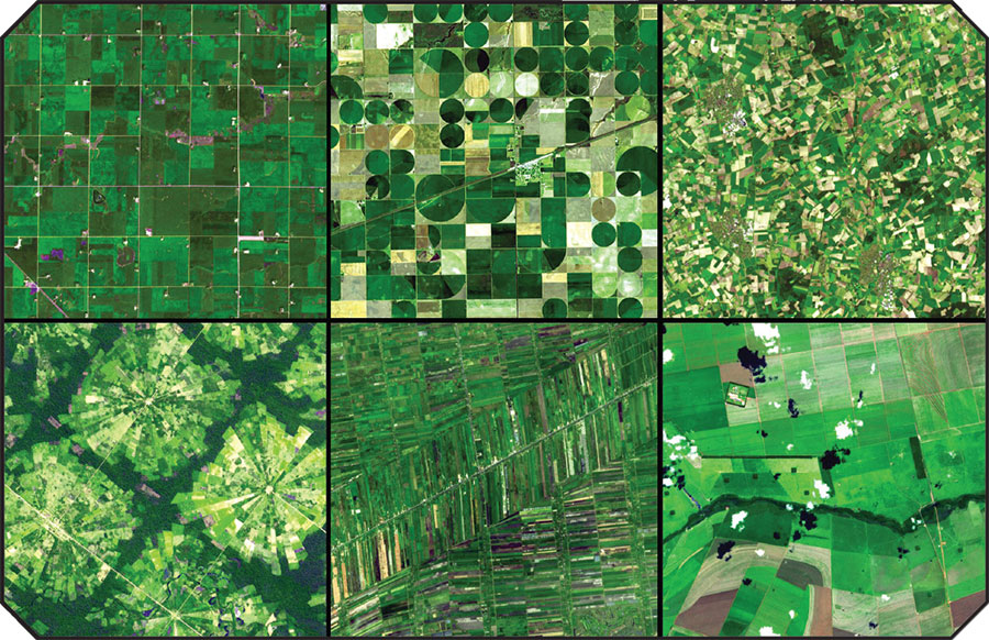 Satellite imagery of crop fields