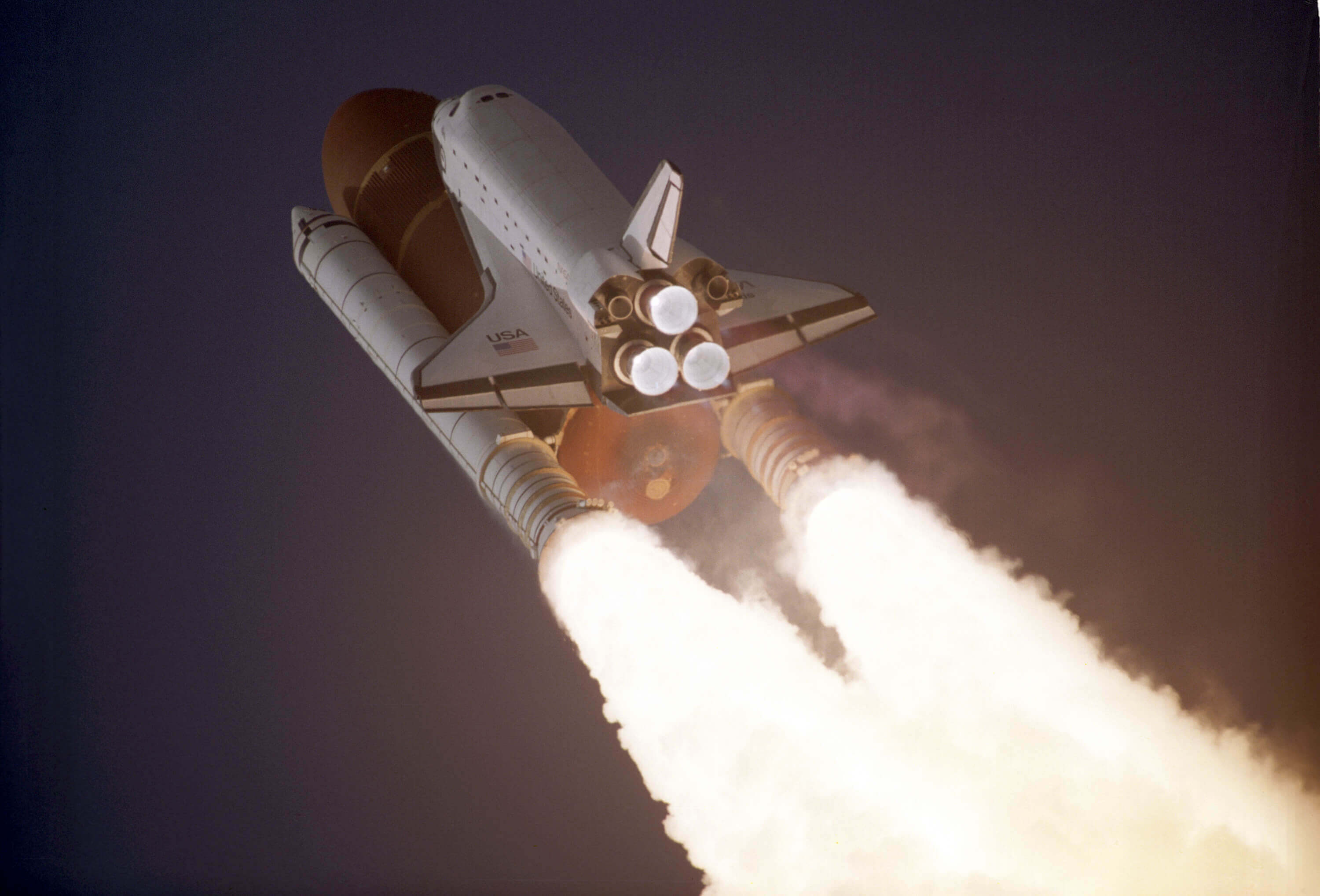 Space Shuttle lifting off 