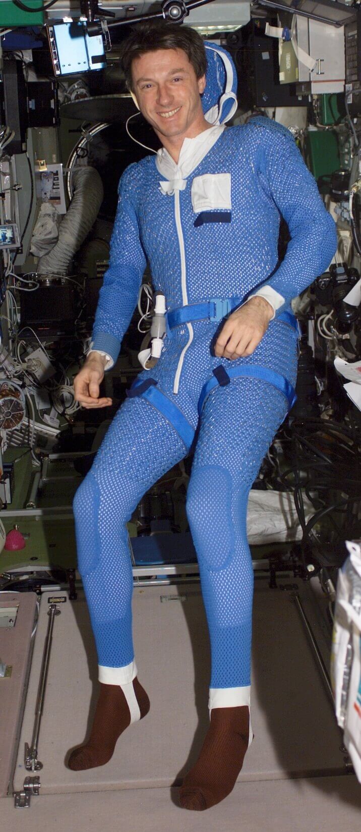An astronaut wearing a liquid cooling garment 
