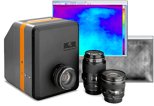 An imaging colorimeter with lenses and displays 