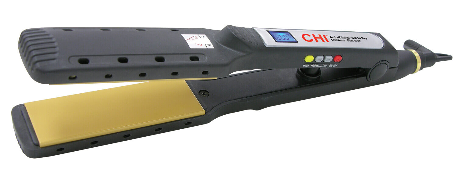 Hairstyling iron that incorporates nanoceramic technology originally developed at NASA