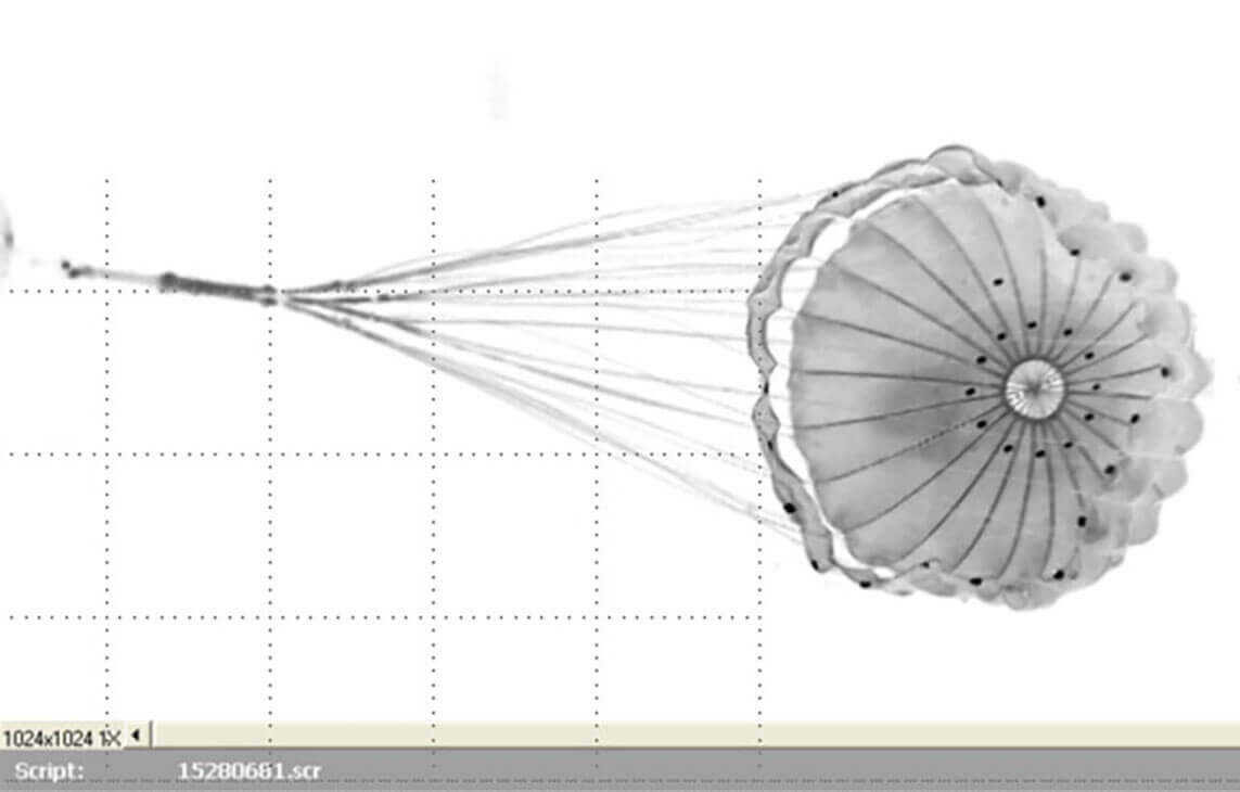 Photogrammetry of the supersonic parachute used during the Mars Curiosity rover's entry, descent, and landing phase