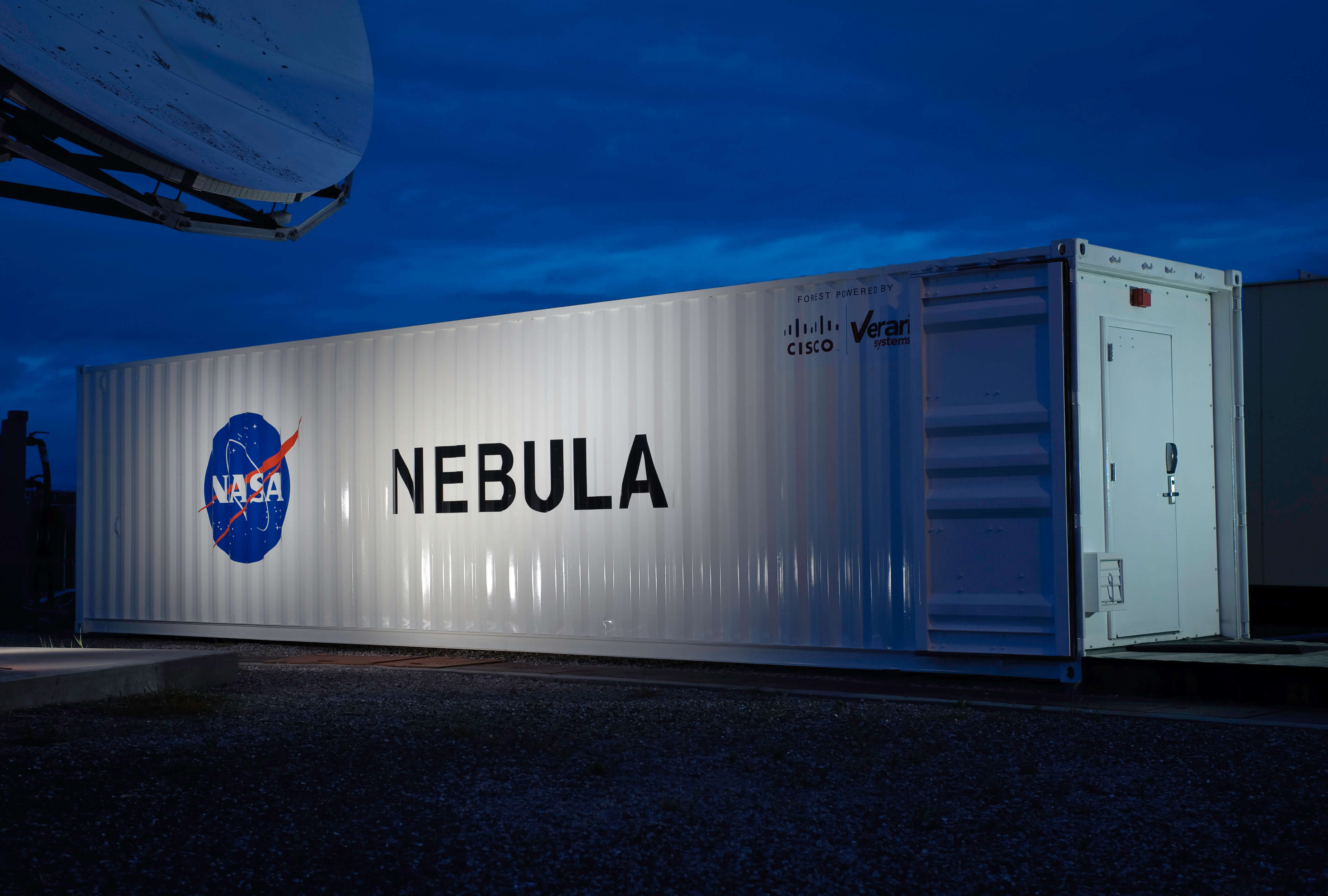 Trailer on the campus of Ames Research Center where the OpenStack cloud computing platform was hosted in its early stages