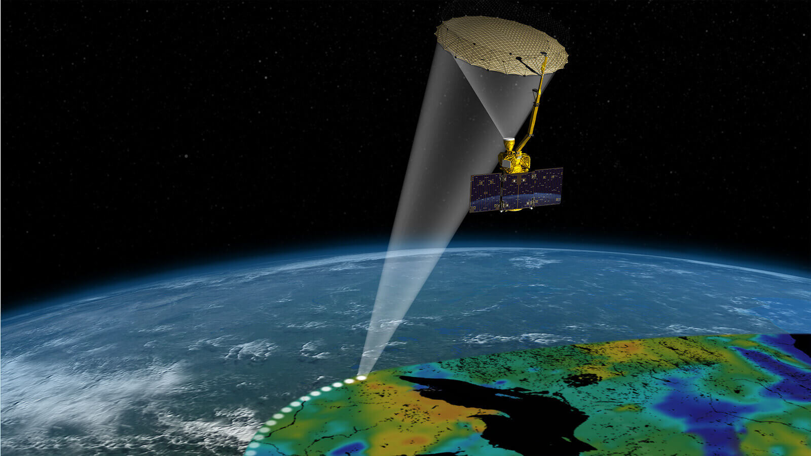 NASA's Soil Moisture Active Passive satellite in orbit