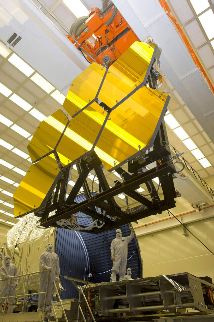 James Webb Space Telescope undergoing vibration testing at Goddard Space Flight Center