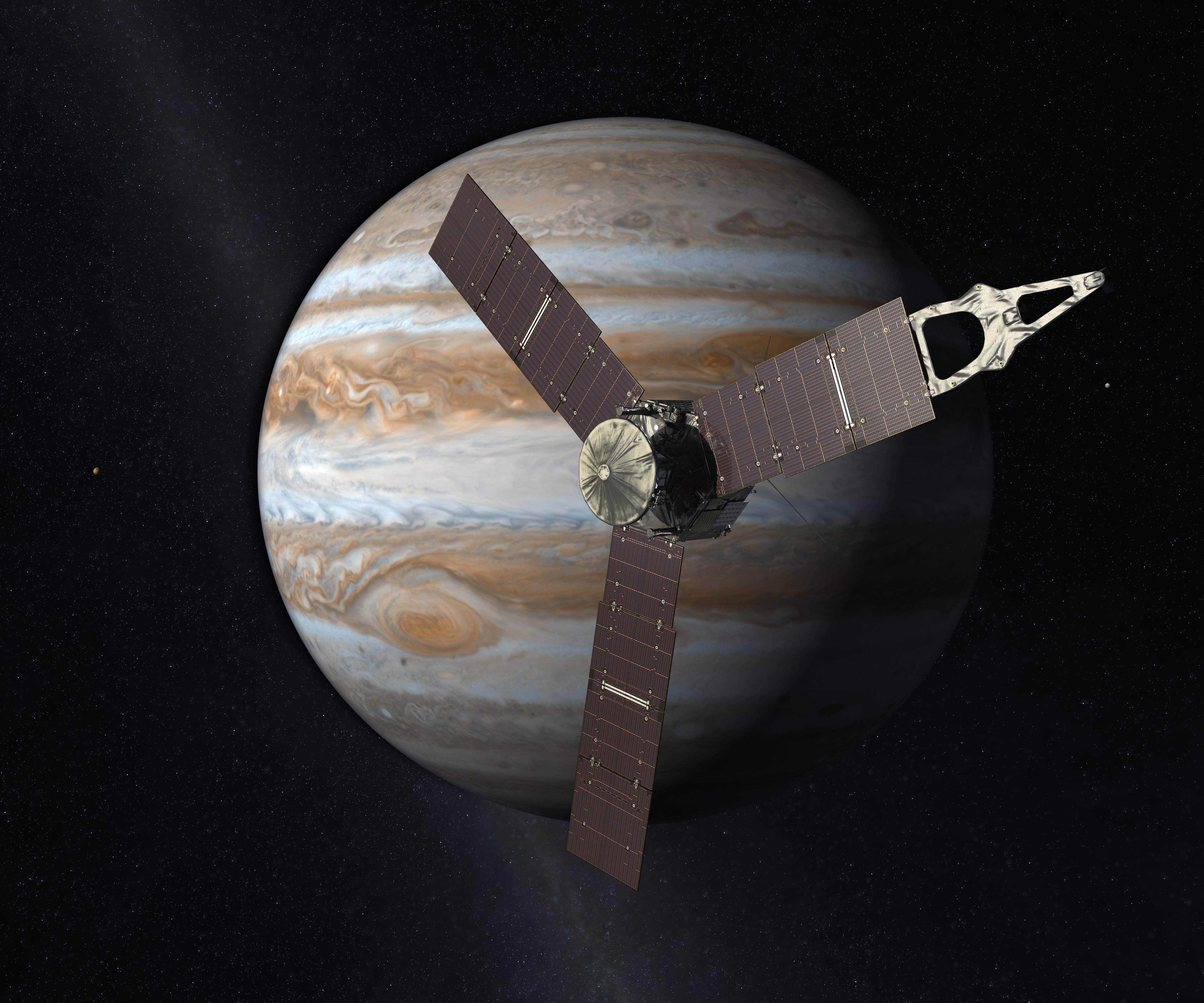 Arrival of NASA's Juno probe at Jupiter