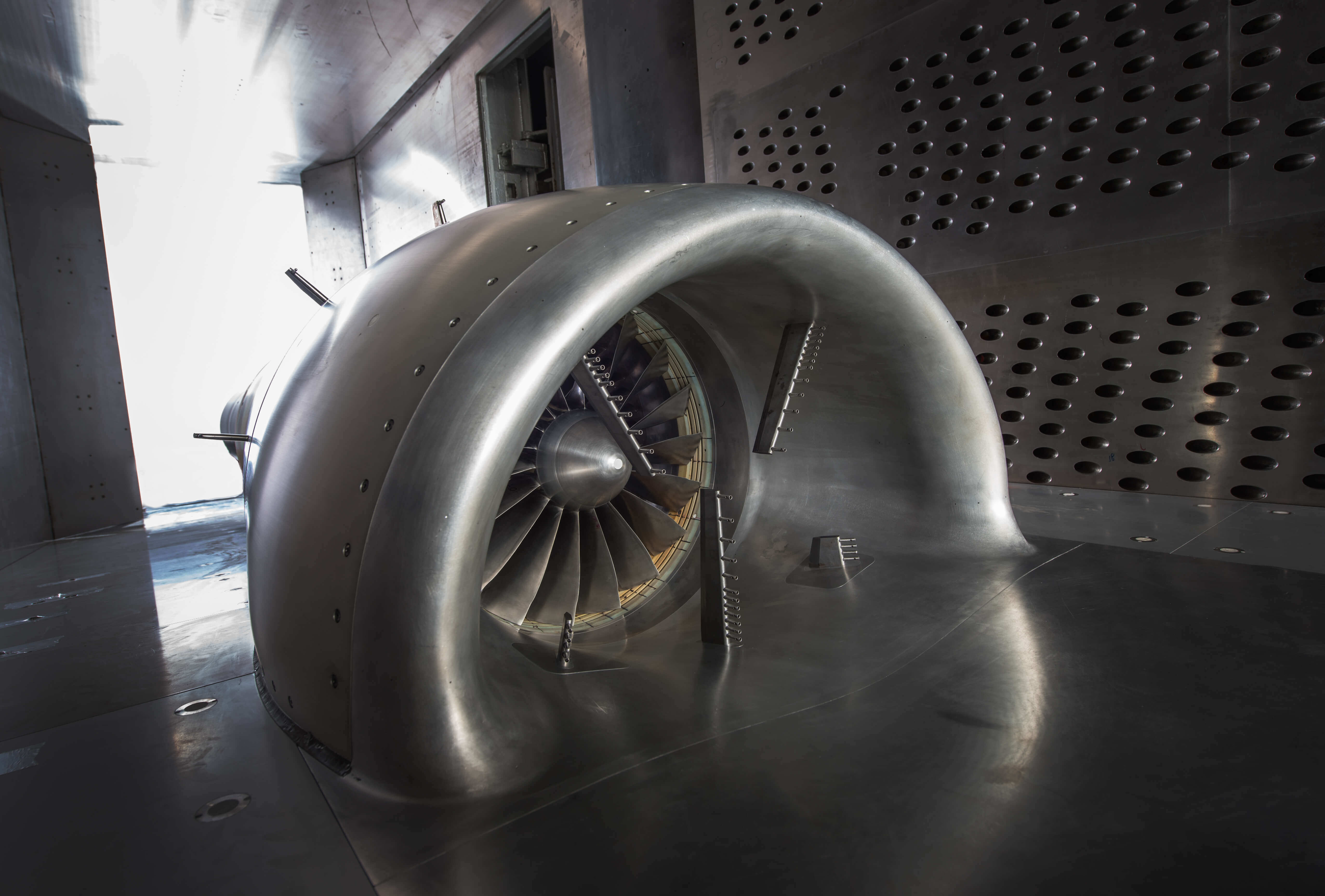 A boundary layer ingestion engine in Glenn Research Center's transonic wind tunnel 
