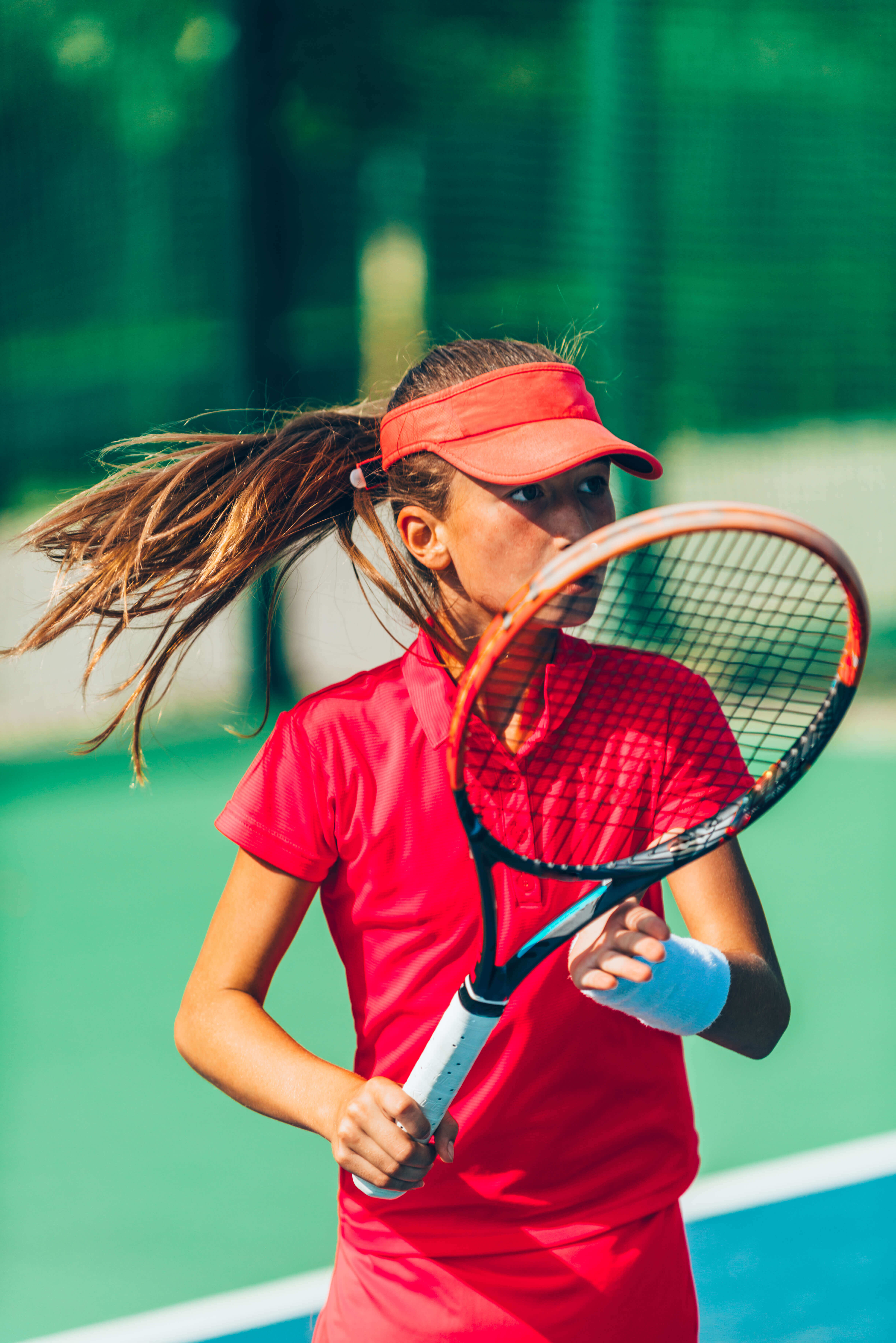 Tennis player with a racket 