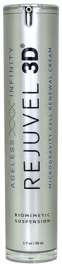 Bottle of skin cream that uses ingredients developed with NASA technology