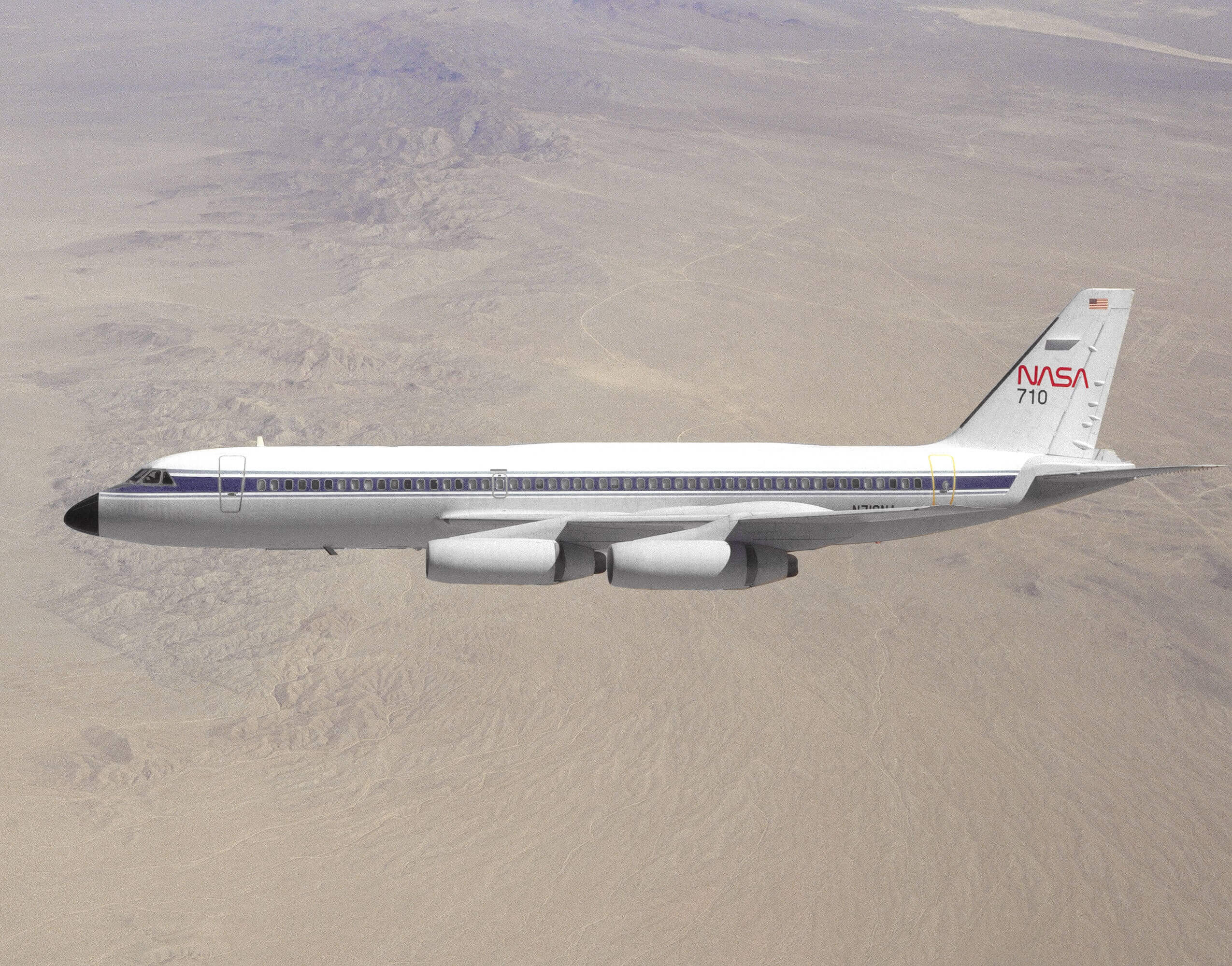 NASA research aircraft during a flight