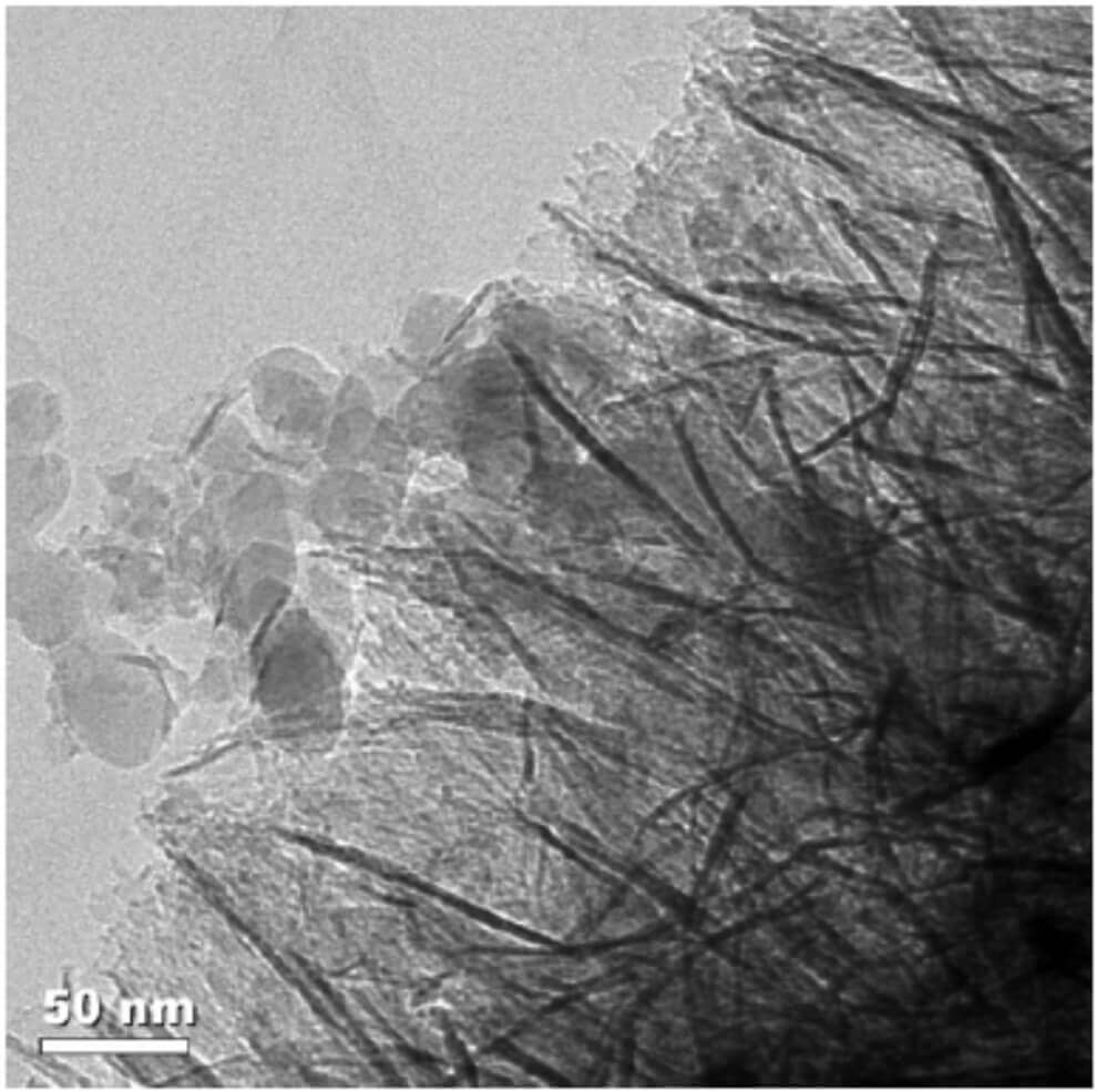 Microscopic view of a nanofilter at work purifying water