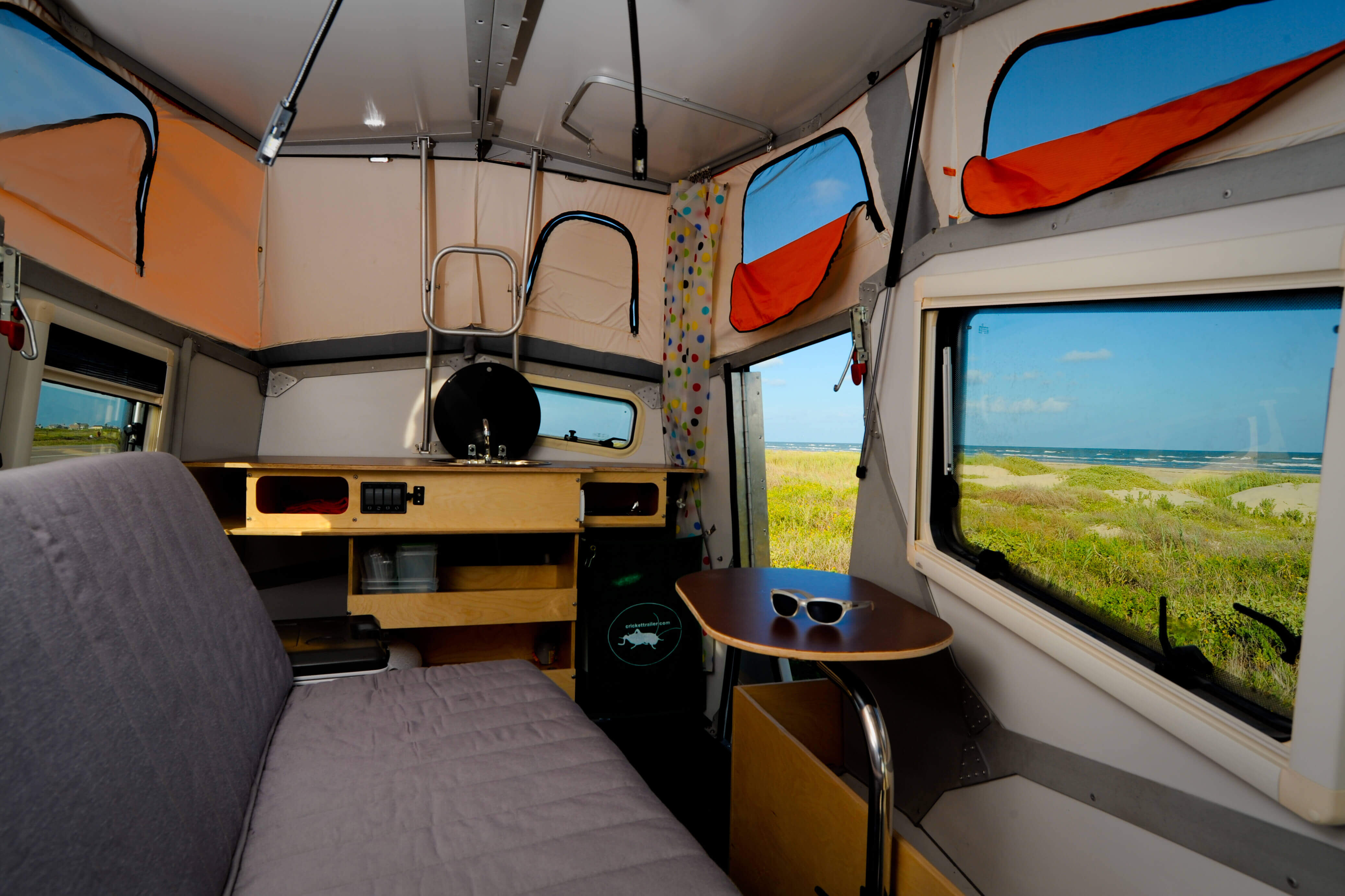 Interior of a Cricket trailer 