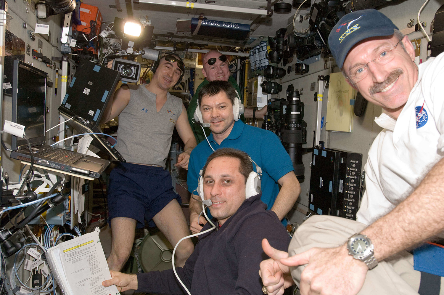 Astronauts aboard the International Space Station 